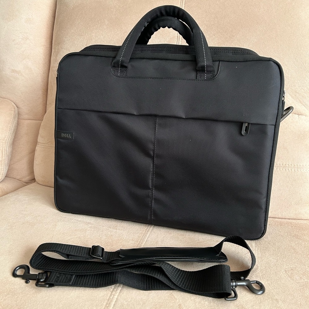 Dell Large Padded Laptop Bag Multiple Compartments, Long Shoulder Padded Strap